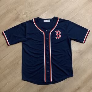 MLB Boston Red Sox Navy Blue Jersey Youth Boys XL (18-20) Baseball Blank Back